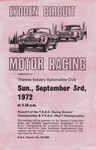 Programme cover of Lydden Hill Race Circuit, 03/09/1972