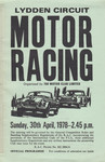 Programme cover of Lydden Hill Race Circuit, 30/04/1978