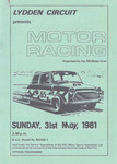 Programme cover of Lydden Hill Race Circuit, 31/05/1981