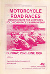 Programme cover of Lydden Hill Race Circuit, 22/06/1986