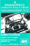 Programme cover of Lydden Hill Race Circuit, 21/11/1972