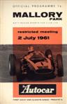 Programme cover of Mallory Park Circuit, 02/07/1961