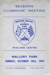 Programme cover of Mallory Park Circuit, 18/10/1964