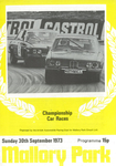 Programme cover of Mallory Park Circuit, 30/09/1973