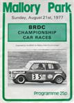 Programme cover of Mallory Park Circuit, 21/08/1977