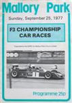 Programme cover of Mallory Park Circuit, 25/09/1977