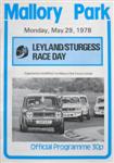 Programme cover of Mallory Park Circuit, 29/05/1978