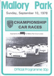 Programme cover of Mallory Park Circuit, 10/09/1978