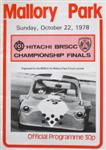 Programme cover of Mallory Park Circuit, 22/10/1978