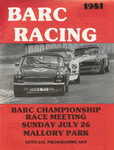 Programme cover of Mallory Park Circuit, 26/07/1981