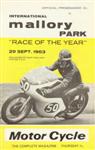 Programme cover of Mallory Park Circuit, 29/09/1963