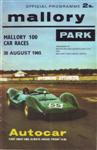 Programme cover of Mallory Park Circuit, 30/08/1965
