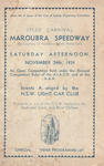 Programme cover of Maroubra Speedway, 24/11/1934