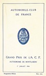 Programme cover of Linas-Montlhéry, 01/07/1934