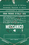 Ticket for Monza, 06/09/1970