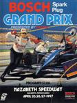 Programme cover of Nazareth Speedway, 27/04/1997