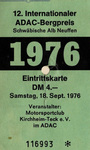 Ticket for Neuffen Hill Climb, 18/09/1976