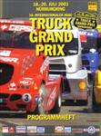 Programme cover of Nürburgring, 20/07/2003