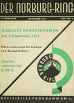 Programme cover of Nürburgring, 04/09/1932