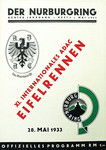 Programme cover of Nürburgring, 28/05/1933