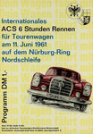 Programme cover of Nürburgring, 11/06/1961