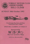 Programme cover of Oddicombe Hill Climb, 10/10/1993
