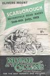 Programme cover of Oliver's Mount Circuit, 04/07/1953