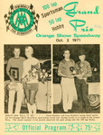 Programme cover of Orange Show Speedway, 02/10/1971