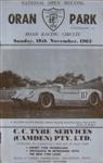 Programme cover of Oran Park Raceway, 18/11/1962