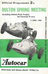 Programme cover of Oulton Park Circuit, 02/04/1960