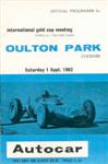 Programme cover of Oulton Park Circuit, 01/09/1962