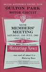 Programme cover of Oulton Park Circuit, 13/07/1963