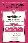 Programme cover of Oulton Park Circuit, 31/08/1963