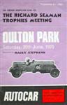 Programme cover of Oulton Park Circuit, 20/06/1970