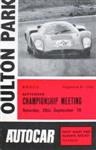 Programme cover of Oulton Park Circuit, 26/09/1970