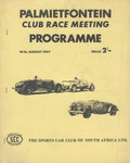 Programme cover of Palmietfontein Circuit, 10/08/1957