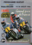 Programme cover of Paul Ricard, 20/07/1986