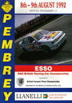 Programme cover of Pembrey Circuit, 09/08/1992