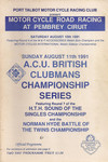 Programme cover of Pembrey Circuit, 11/08/1991