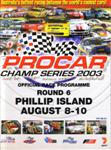 Programme cover of Phillip Island Circuit, 10/08/2003