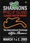Programme cover of Phillip Island Circuit, 02/03/2003