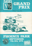 Programme cover of Phoenix Park (IRL), 08/09/1974