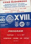 Programme cover of Piestany, 14/08/1977