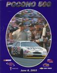 Programme cover of Pocono Raceway, 08/06/2003