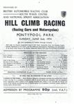 Programme cover of Pontypool Park Hill Climb, 02/06/1974