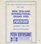 Programme cover of Pukekohe Park Raceway, 12/01/1975