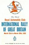 Programme cover of RAC Rally, 1953