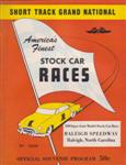 Programme cover of Raleigh Speedway, 14/08/1953