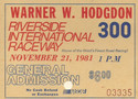 Ticket for Riverside International Raceway (CA), 21/11/1981