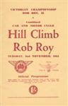 Programme cover of Rob Roy Hill Climb, 02/11/1954
